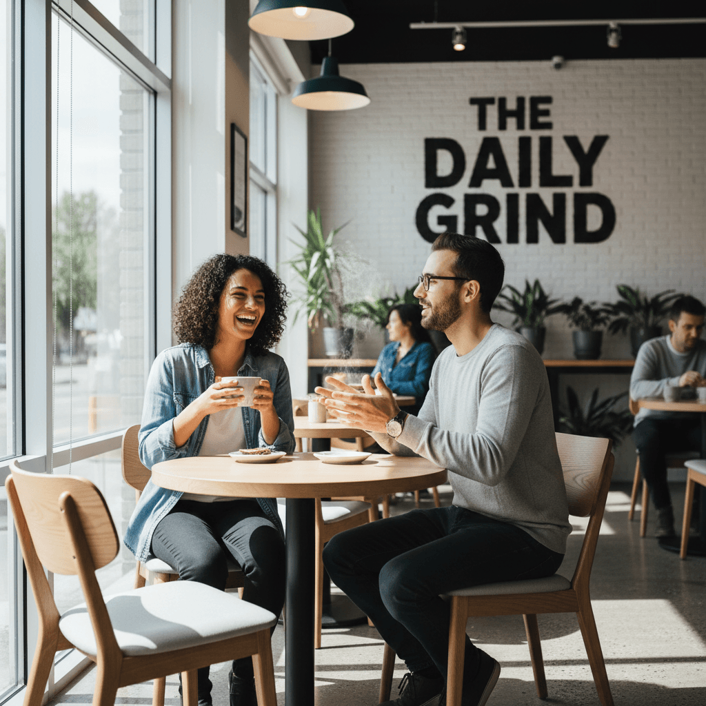 Successful matched couple meeting