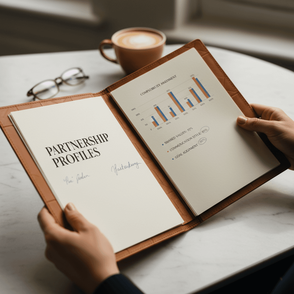 Matchmaker reviewing and comparing client profiles